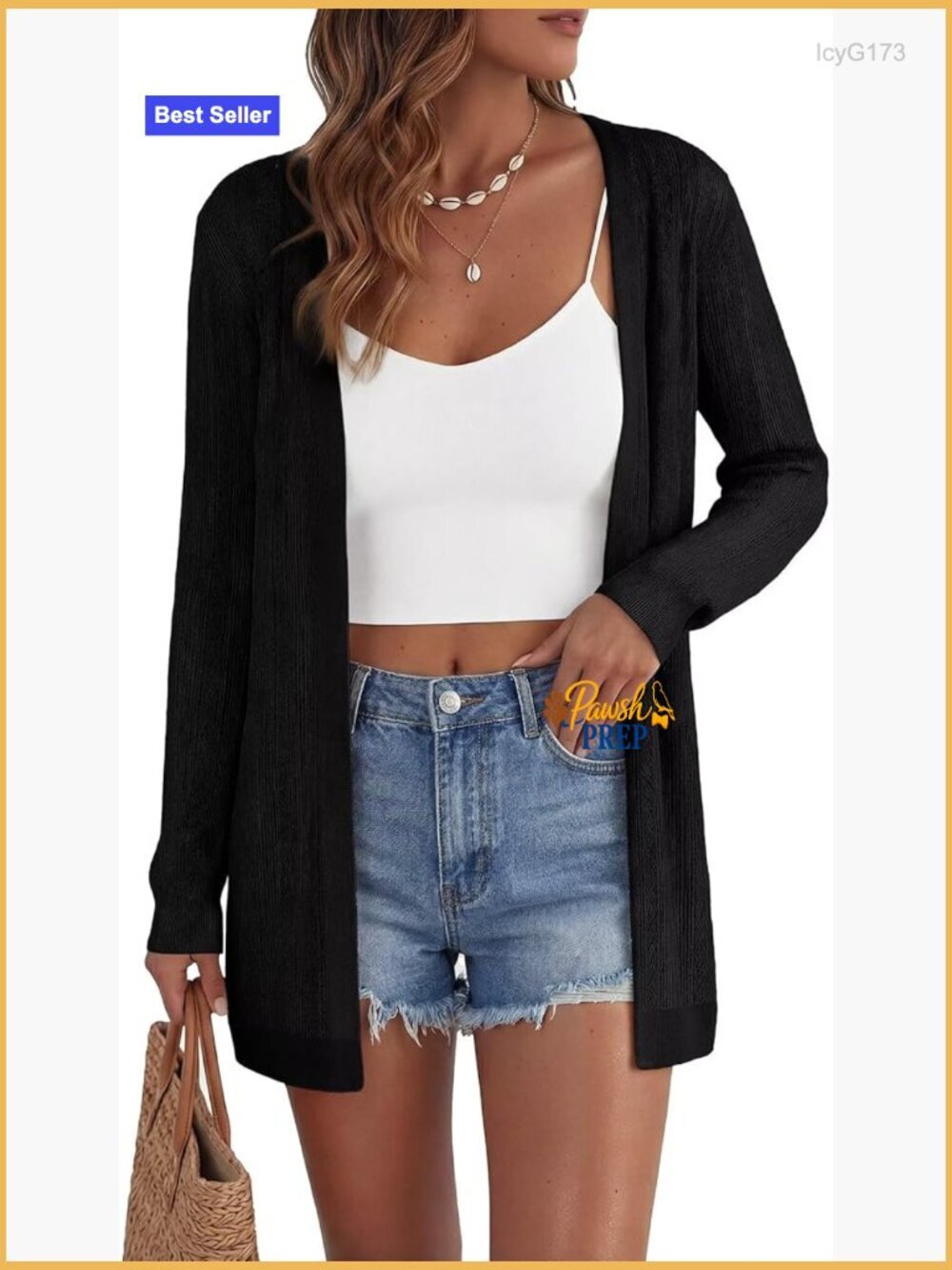 Long Sleeve Crochet Cardigan Lightweight Open Front Casual Spring Layer
